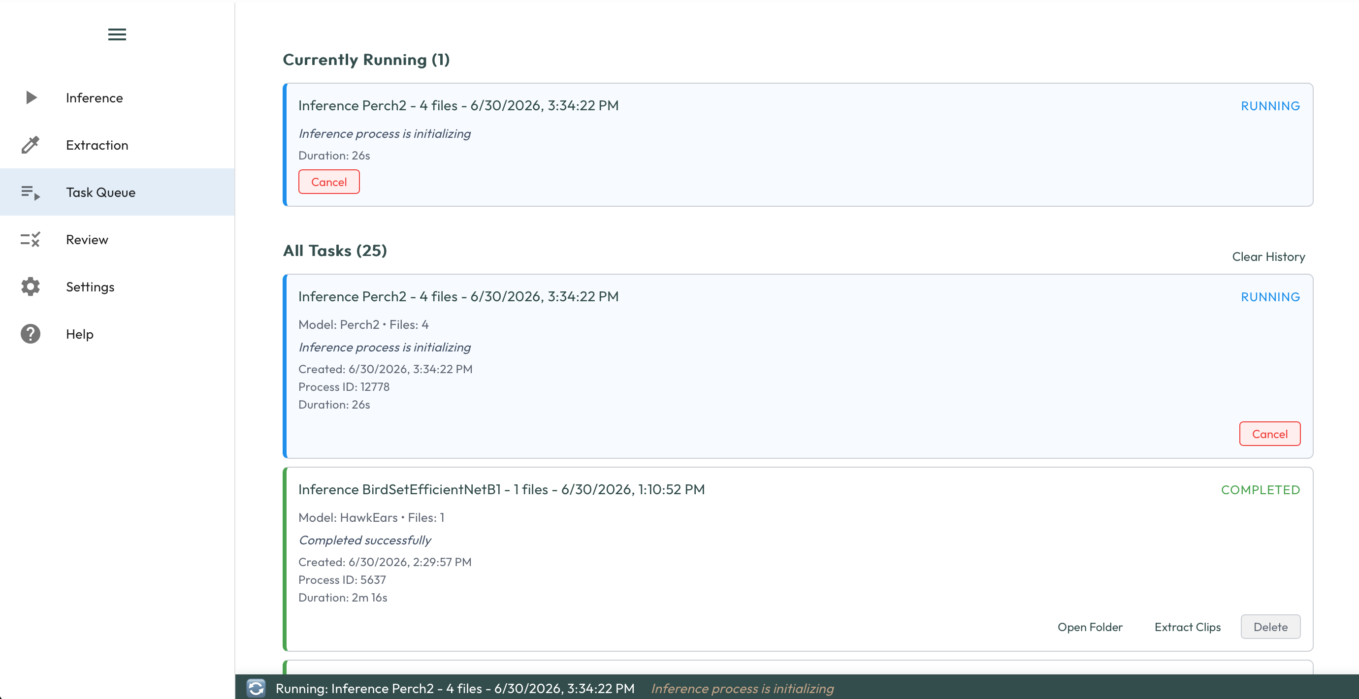Dipper task queue screenshot